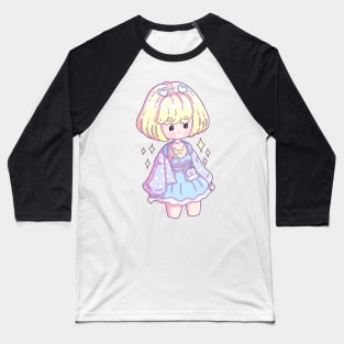 Cute Smiling Chibi Girl Baseball T-Shirt